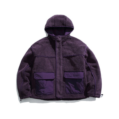 Unisex Kastige Fleece Hoodie with Utility Pockets and Drawstring Hem Shop Velvia