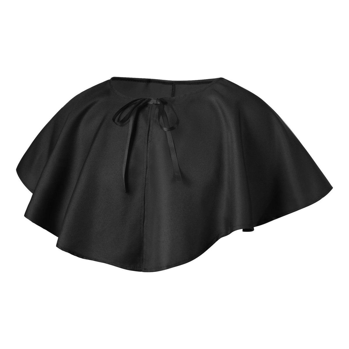 Unisex multi-layered hooded cloak with wide drape and satin ribbon closure Shop Velvia