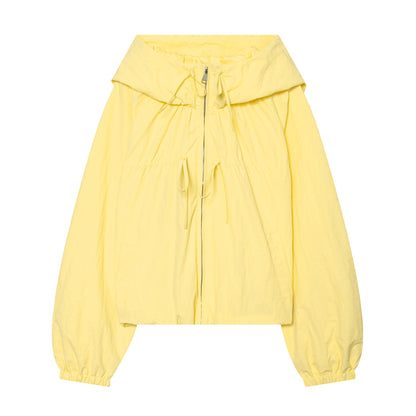 Women's lightweight cropped hoodie jacket with drawstring and zipper Shop Velvia