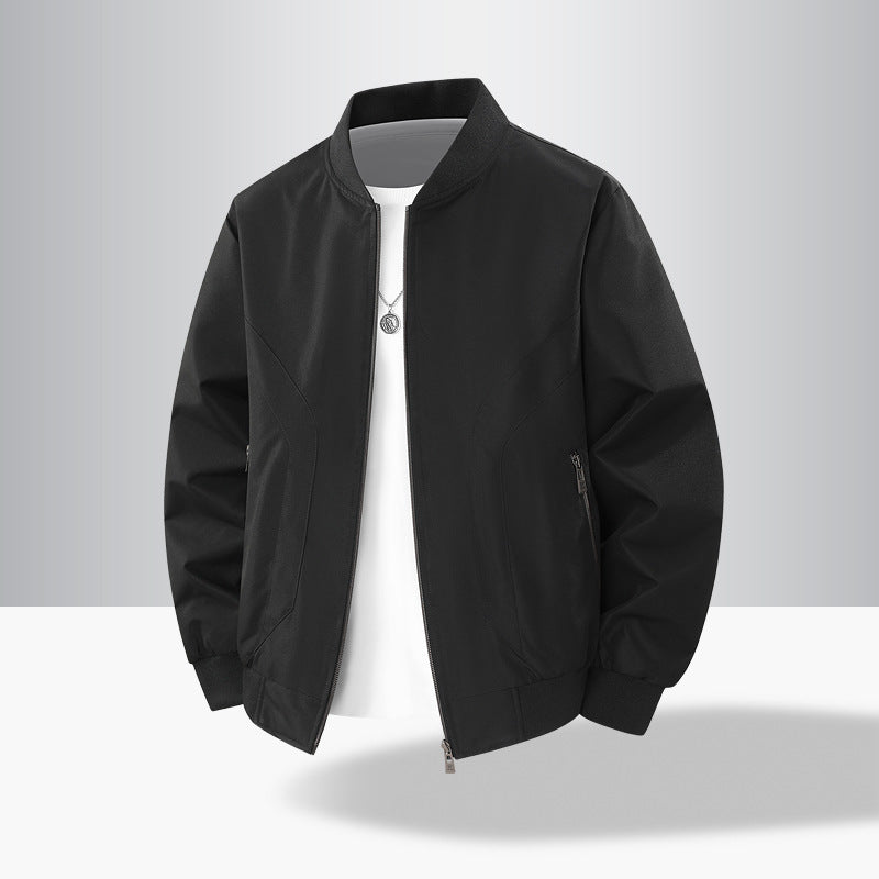 Men's Lightweight Windproof Bomber Jacket with Ribbed Cuffs and Zipper Pockets Shop Velvia