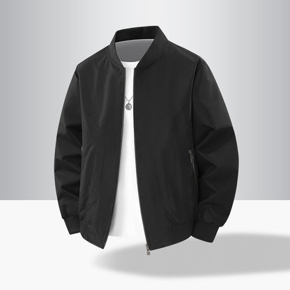 Men's Lightweight Windproof Bomber Jacket with Ribbed Cuffs and Zipper Pockets Shop Velvia