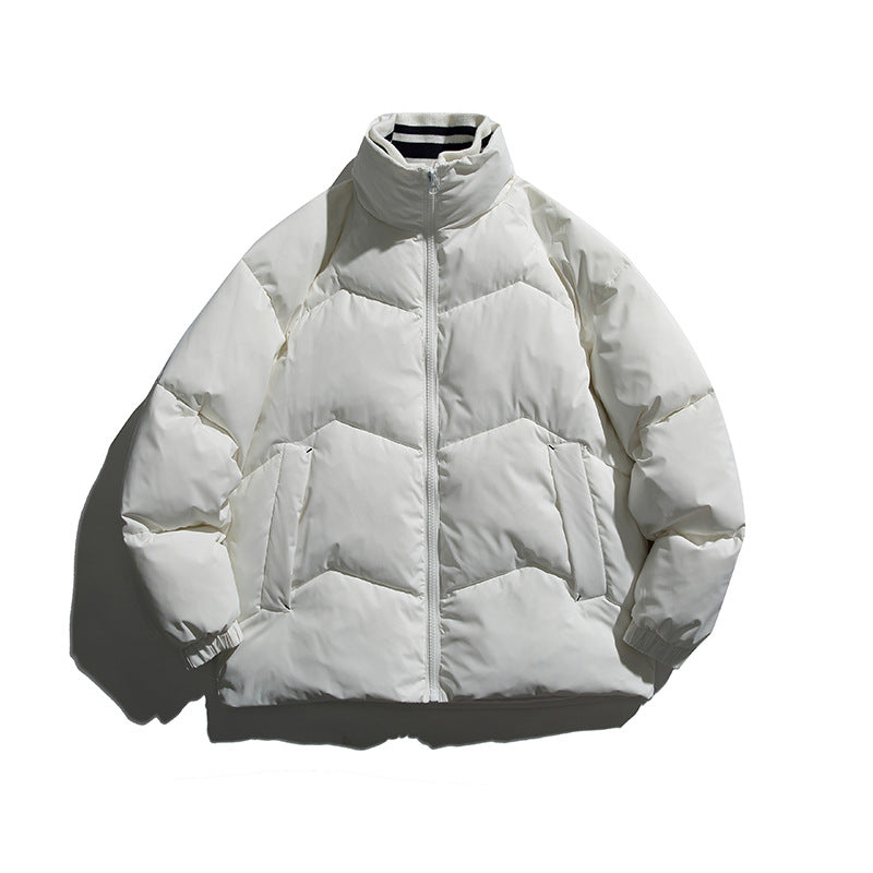 Unisex Padded Quilted Jacket in Boxy Cut with Ribbed Collar and Insulating Lining Shop Velvia