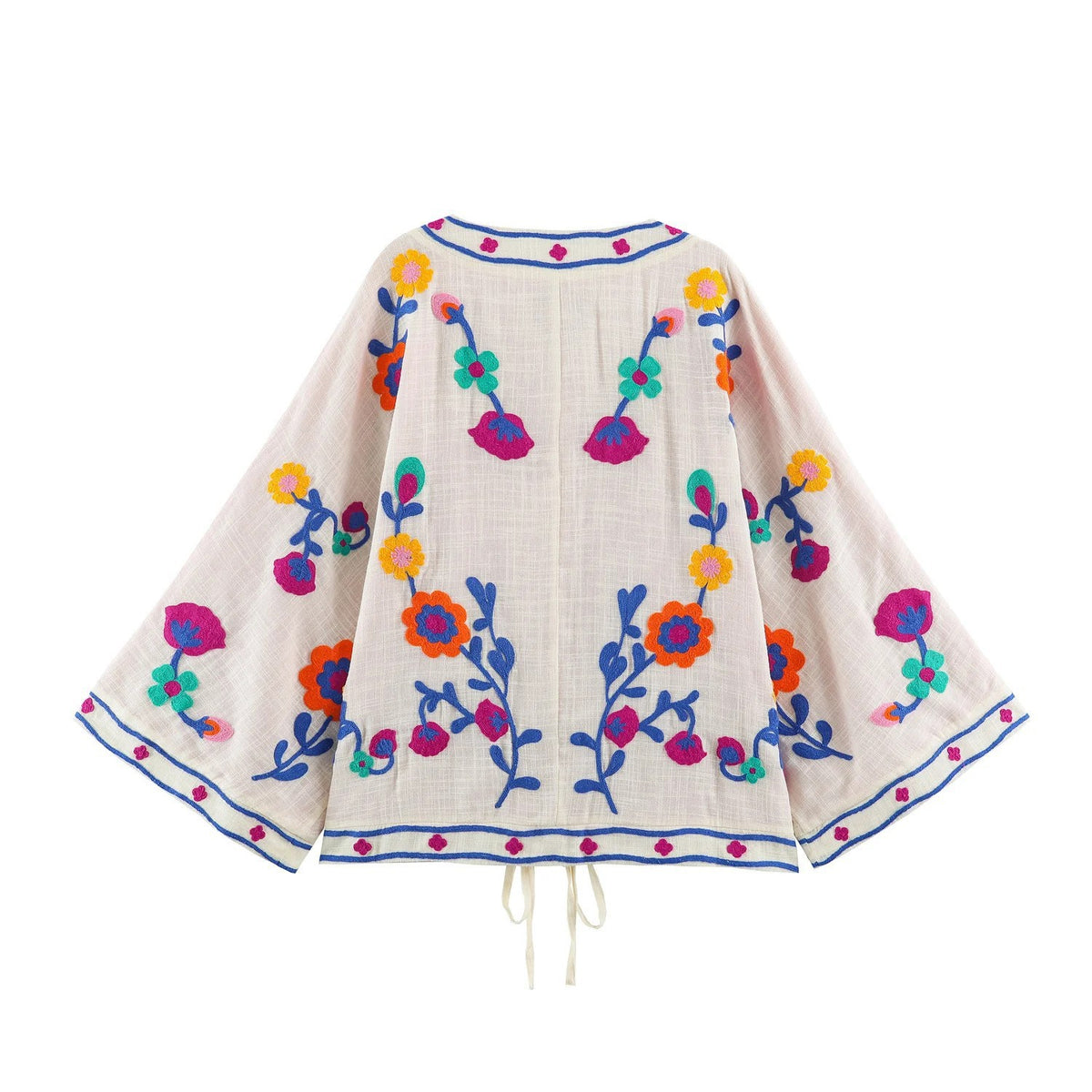Women's embroidered kimono cardigan with floral embroidery Shop Velvia