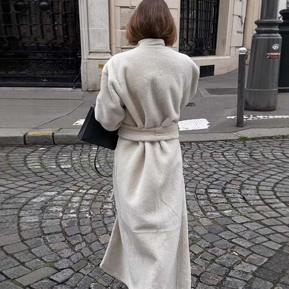 Women's Cozy Longline Teddy Coat with Clean-Cut Silhouette and Hidden Snap Placket Shop Velvia