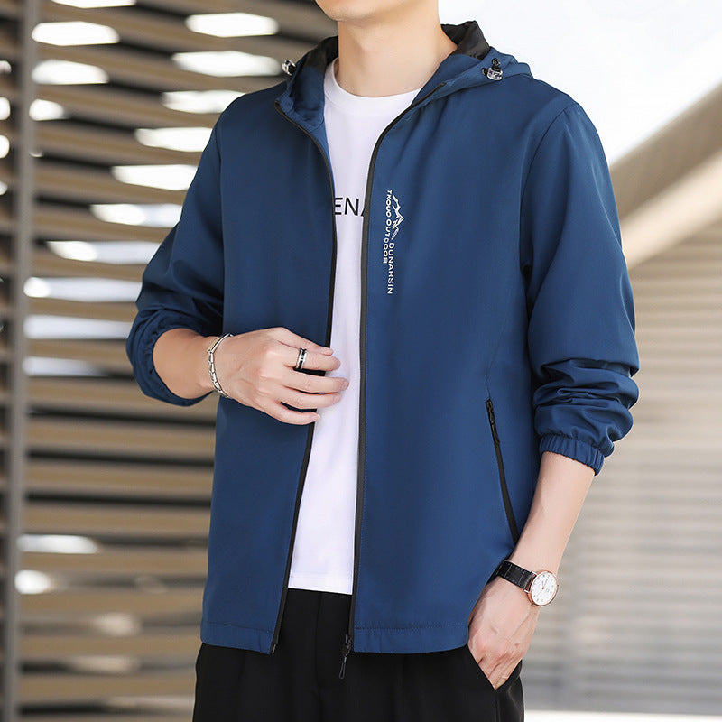 Men's Ultralight Hooded Shell Jacket in Urban Minimal Style with Windproof Membrane and Zipper Pockets Shop Velvia