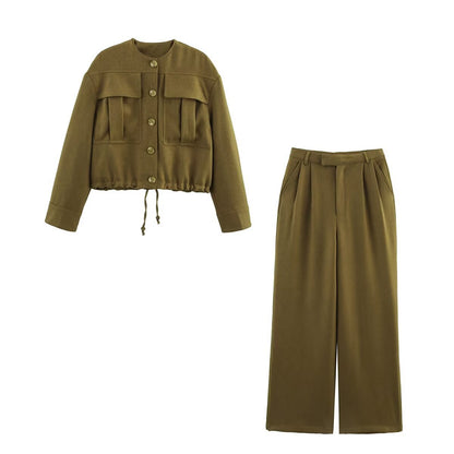 Women's Cropped Field Jacket with applied flap pockets and drawstring Shop Velvia