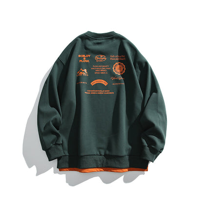 Unisex Oversized Sweatshirt with large back print, layered look, and ribbed cuffs Shop Velvia