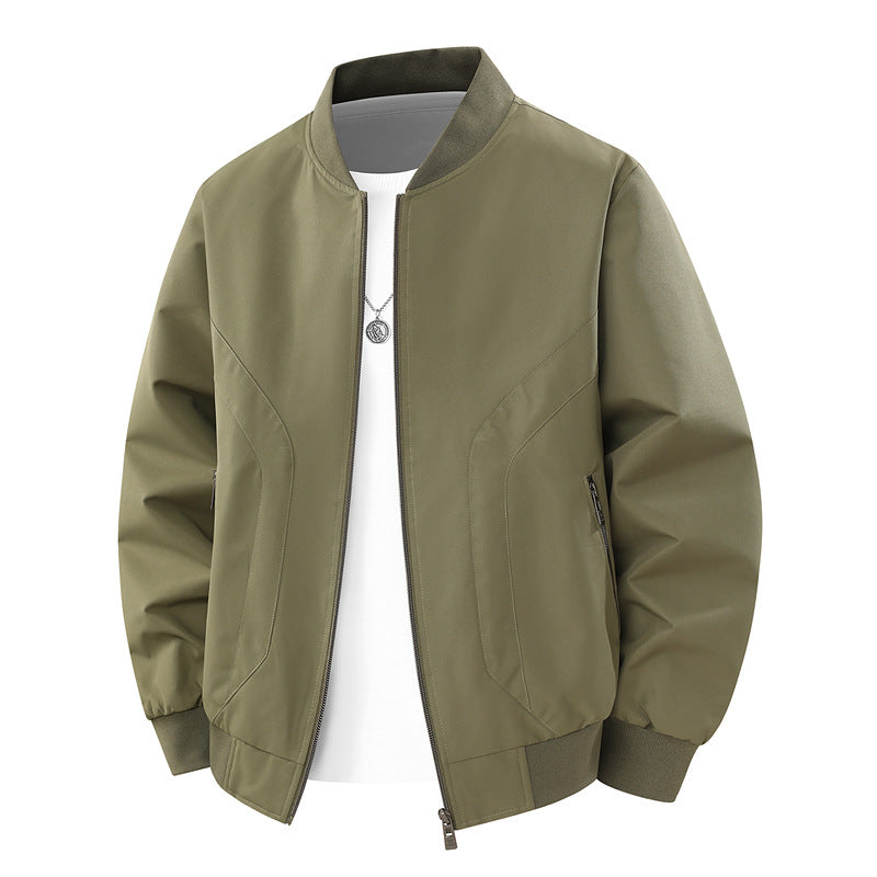 Men's Lightweight Windproof Bomber Jacket with Ribbed Cuffs and Zipper Pockets Shop Velvia