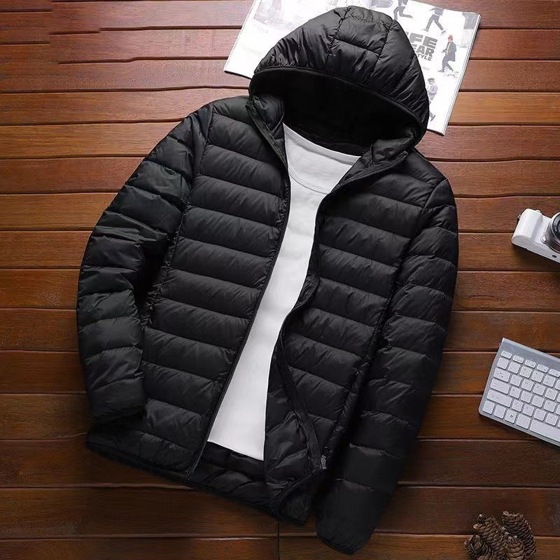 Men's nan ultra-light hooded quilted jacket with packing function and windproof shell Shop Velvia