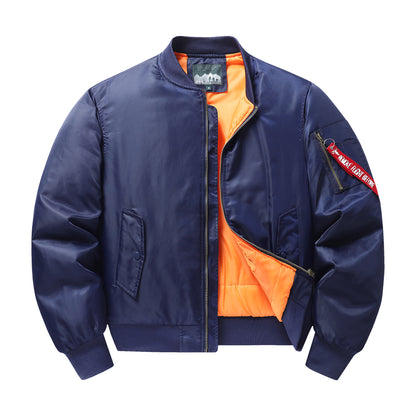 Men's pilot bomber jacket with contrast lining windproof shell and sleeve utility pocket Shop Velvia