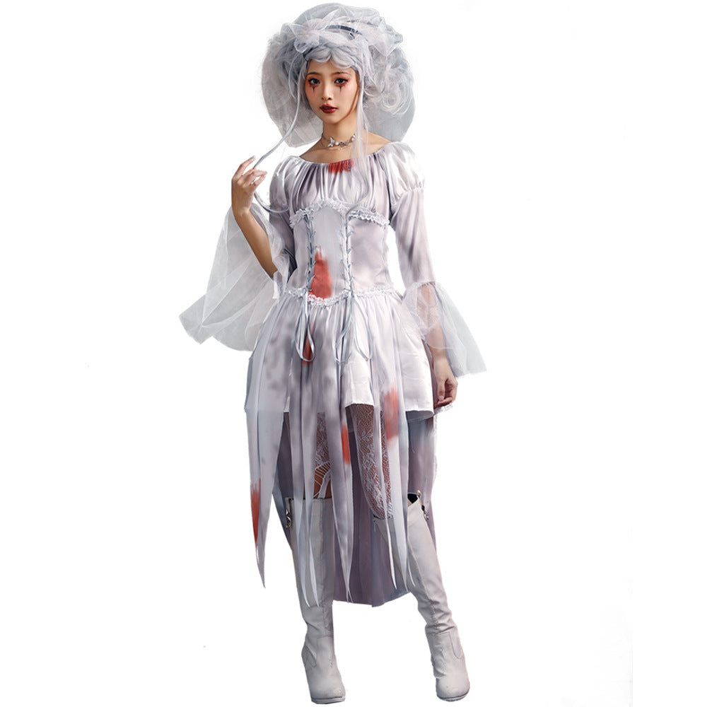 Men's Creepy Ghost Costume with Stylish Hat and Torn Details Shop Velvia