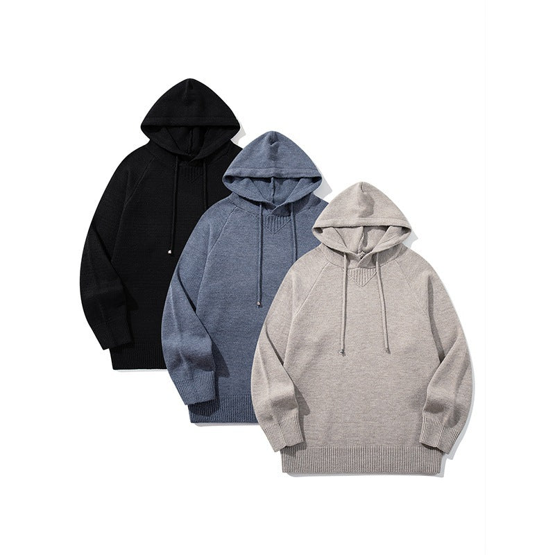 Unisex Oversize Knit Hoodie with Raglan Sleeves and Ribbed Cuffs Shop Velvia
