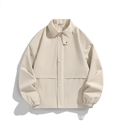 Men's Oversized Utility Jacket with Cord Collar and Snap Front Shop Velvia