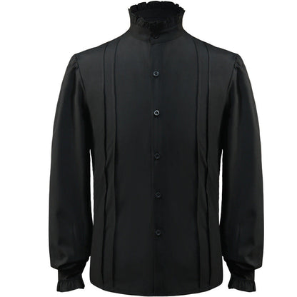 Men's casual short-sleeve shirt with laced V-neck, short stand-up collar, and soft cotton blend Shop Velvia