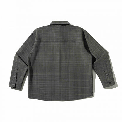 Unisex Checked Overshirt in Boxy Cut with Chest Flap Pocket and Shirt Collar Shop Velvia