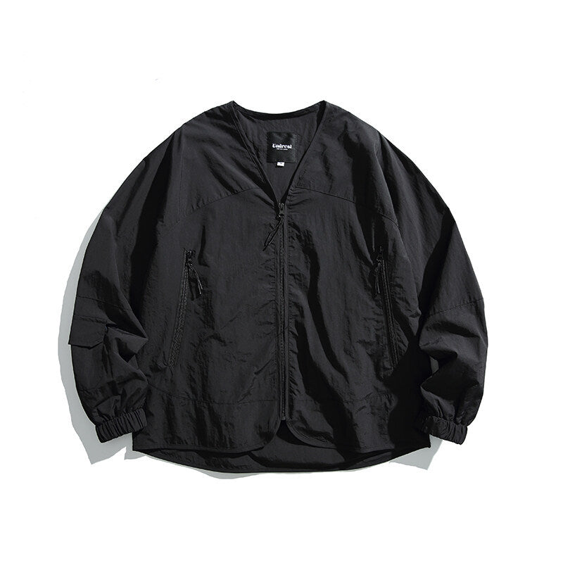 Unisex Light Oversize Over-shirt Jacket made of technical Nylon mix with V-neck and zippered pockets Shop Velvia
