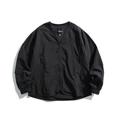 Unisex Light Oversize Over-shirt Jacket made of technical Nylon mix with V-neck and zippered pockets Shop Velvia