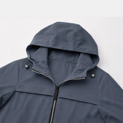 Men's lightweight water-repellent hooded softshell jacket with zip pockets Shop Velvia