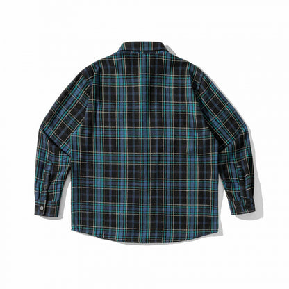 Unisex Checked Overshirt in Boxy Workwear Style with Patch Pockets and Shirt Collar Shop Velvia
