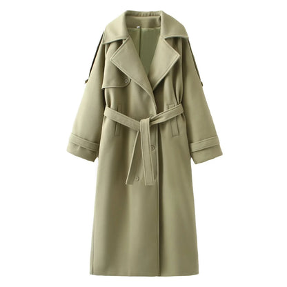 Women's Oversize Maxi Cocoon Coat made of Wool Blend with Extra Long Cuffs and Wide Shawl Collar Shop Velvia