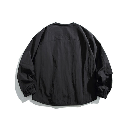 Unisex Light Oversize Over-shirt Jacket made of technical Nylon mix with V-neck and zippered pockets Shop Velvia