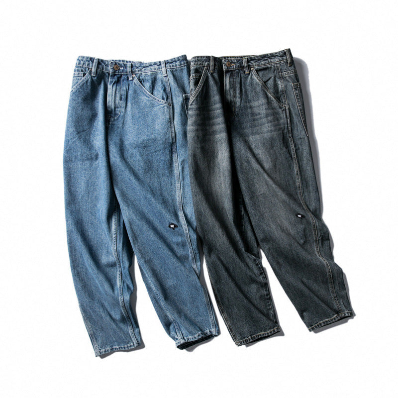 Men's Wide Baggy Jeans made of robust denim with a high waist and used wash Shop Velvia