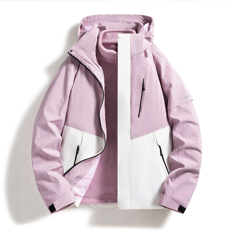 Men's Water-Repellent Softshell Fleece Layer Jacket with Hood and Windproof Front Flap Shop Velvia