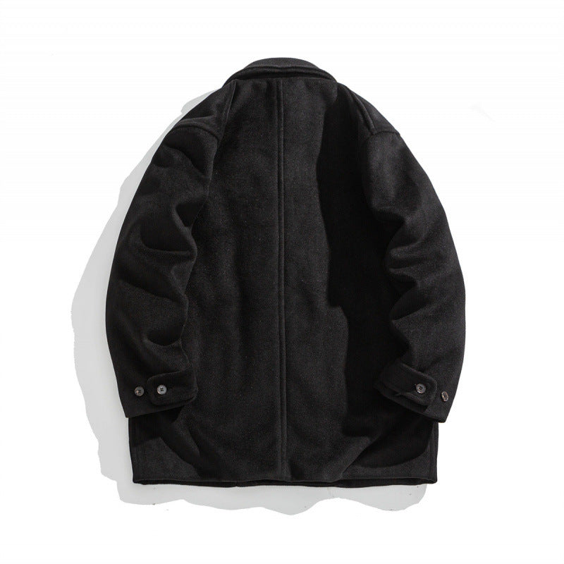 Men's wool coat with quilted thermo inner side and lapel collar Shop Velvia