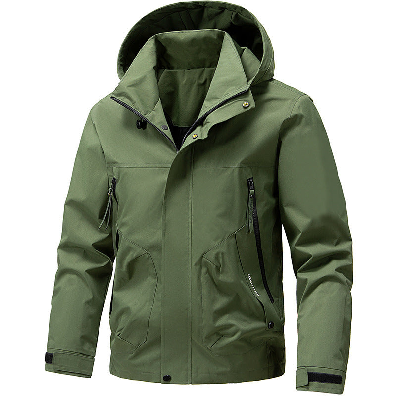 Men's Breathable Softshell Outdoor Jacket with Windproof Membrane, Adjustable Hood and Zipper Pockets Shop Velvia