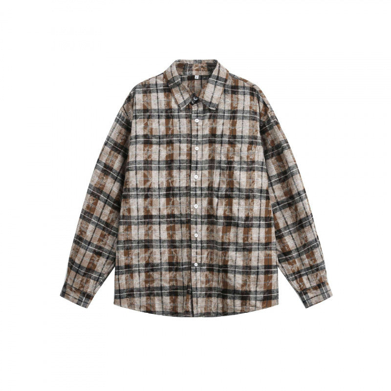 Unisex Loose Checked Shirt Jacket in Overshirt Style made of brushed Flannel Shop Velvia