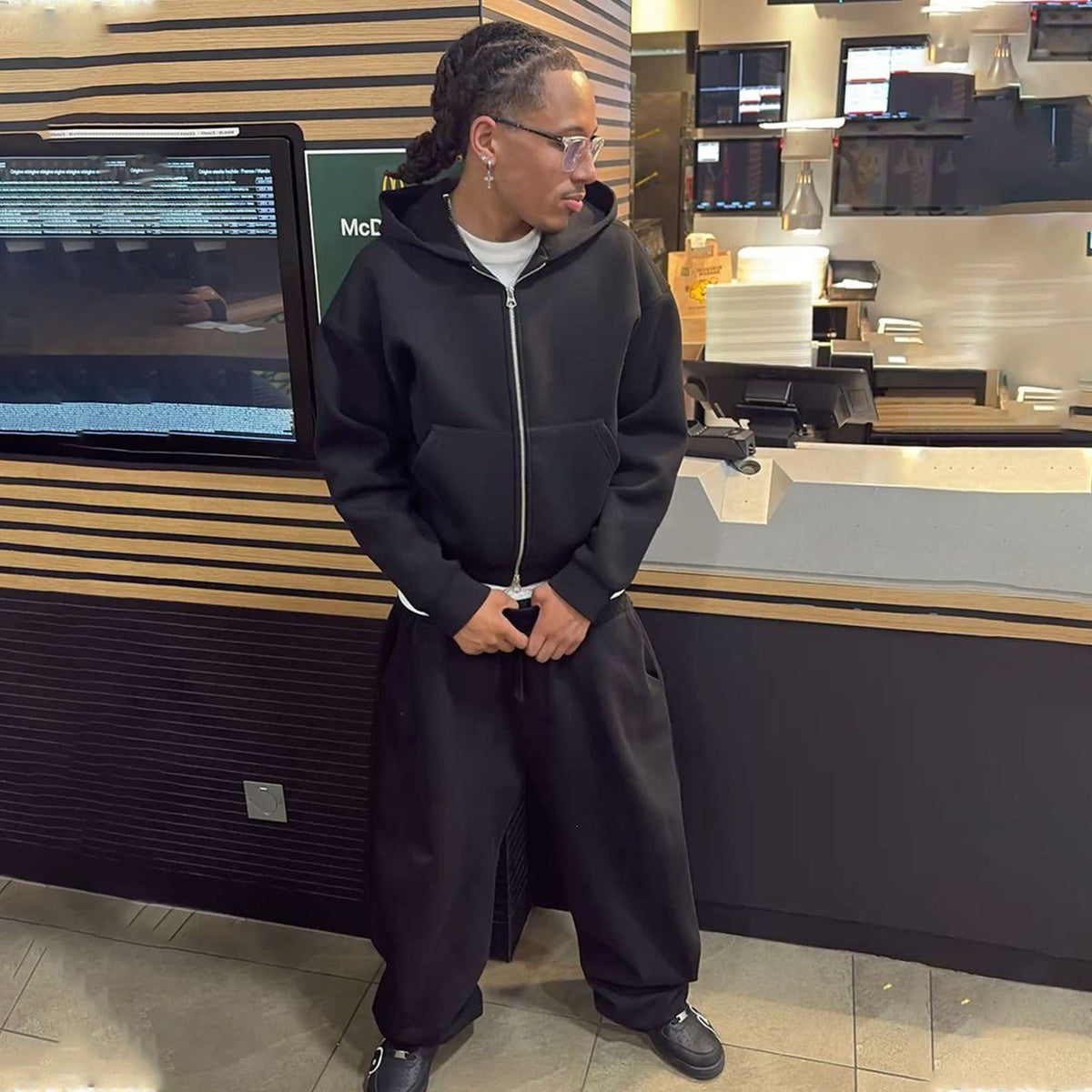 Men's Oversize Zip Hoodie and Relaxed Sweatpants Set Shop Velvia