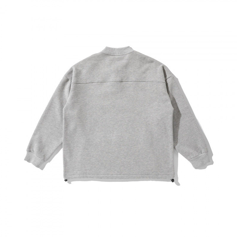 Unisex Oversize Sweatshirt with Henley button placket, kangaroo pocket and drawstring hem Shop Velvia