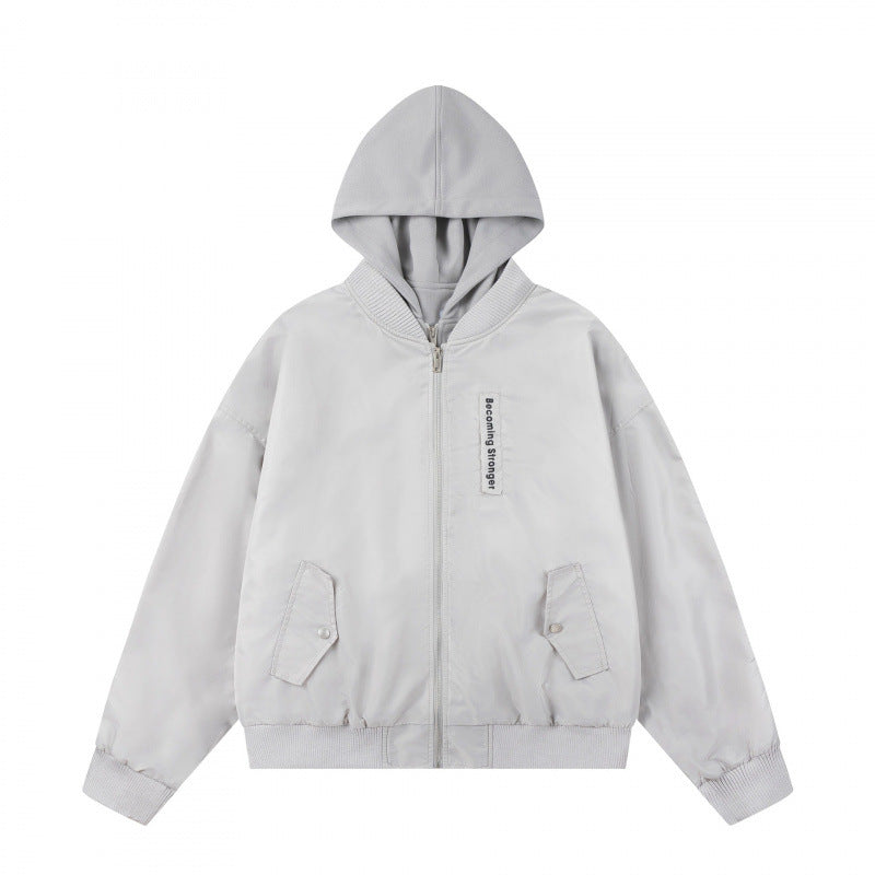Unisex Oversize Hoodie Blouson Jacket with Ribbed Cuffs and Flap Pockets Shop Velvia