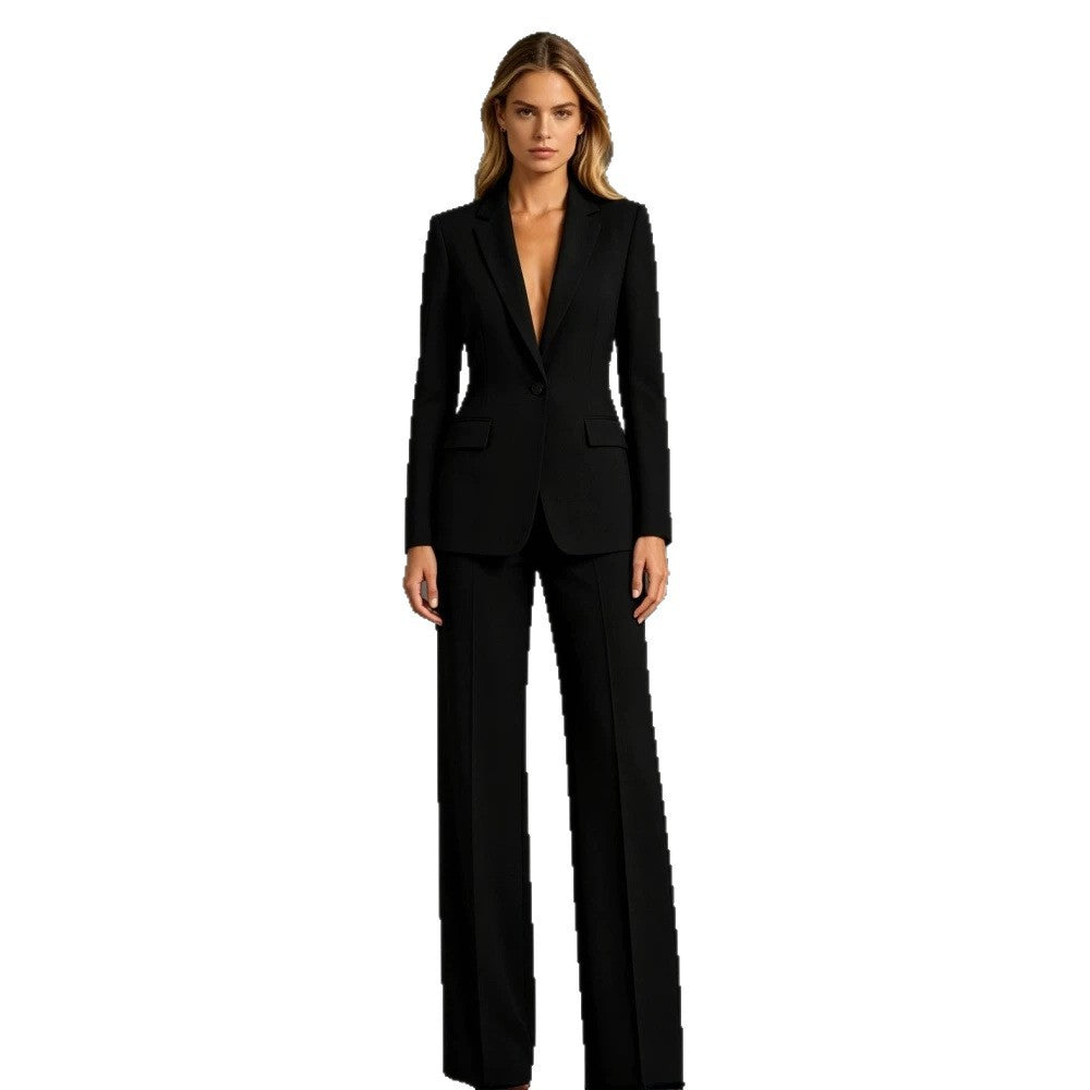 Women Elegant Suit with Wide Leg