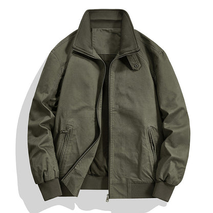 Men's cotton canvas blouson with ribbed cuffs and stand-up collar Shop Velvia