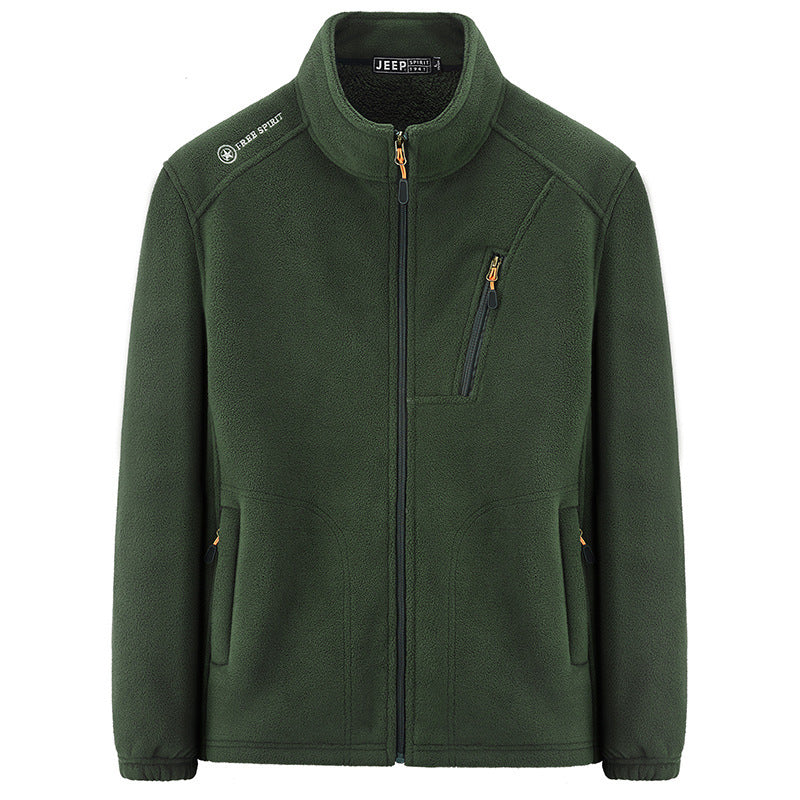 Men's thermal fleece jacket with Sherpa lining, stand-up collar and zippered pockets Shop Velvia