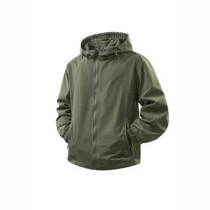 Men's Lightweight Breathable Hooded Windbreaker with Mesh Lining and Zipper Pockets Shop Velvia