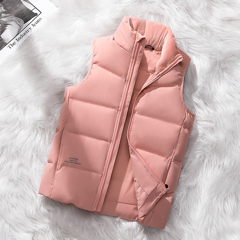 Women's quilted vest with thermal insulation and stand-up collar Shop Velvia