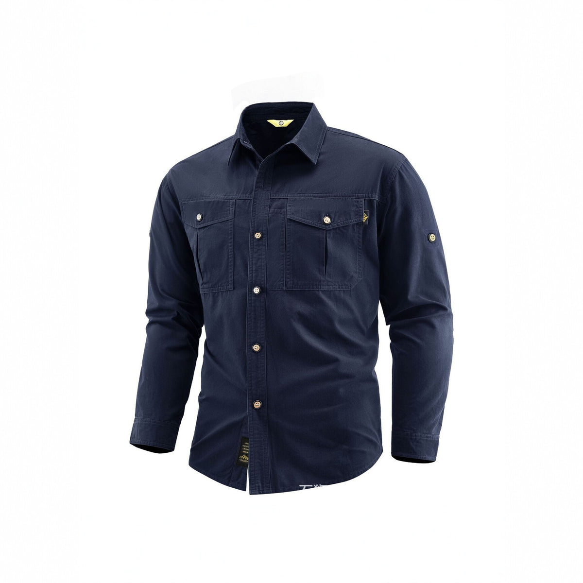 Men's Canvas Overshirt in Field Style with Chest Flaps and Full Button Placket Shop Velvia