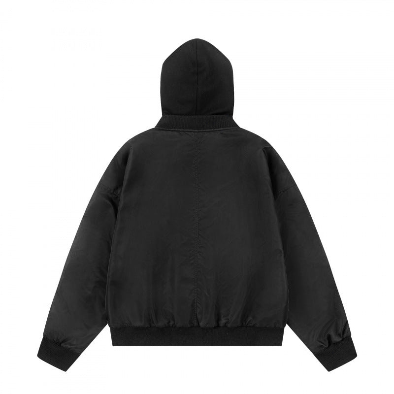 Unisex Oversize Hoodie Blouson Jacket with Ribbed Cuffs and Flap Pockets Shop Velvia