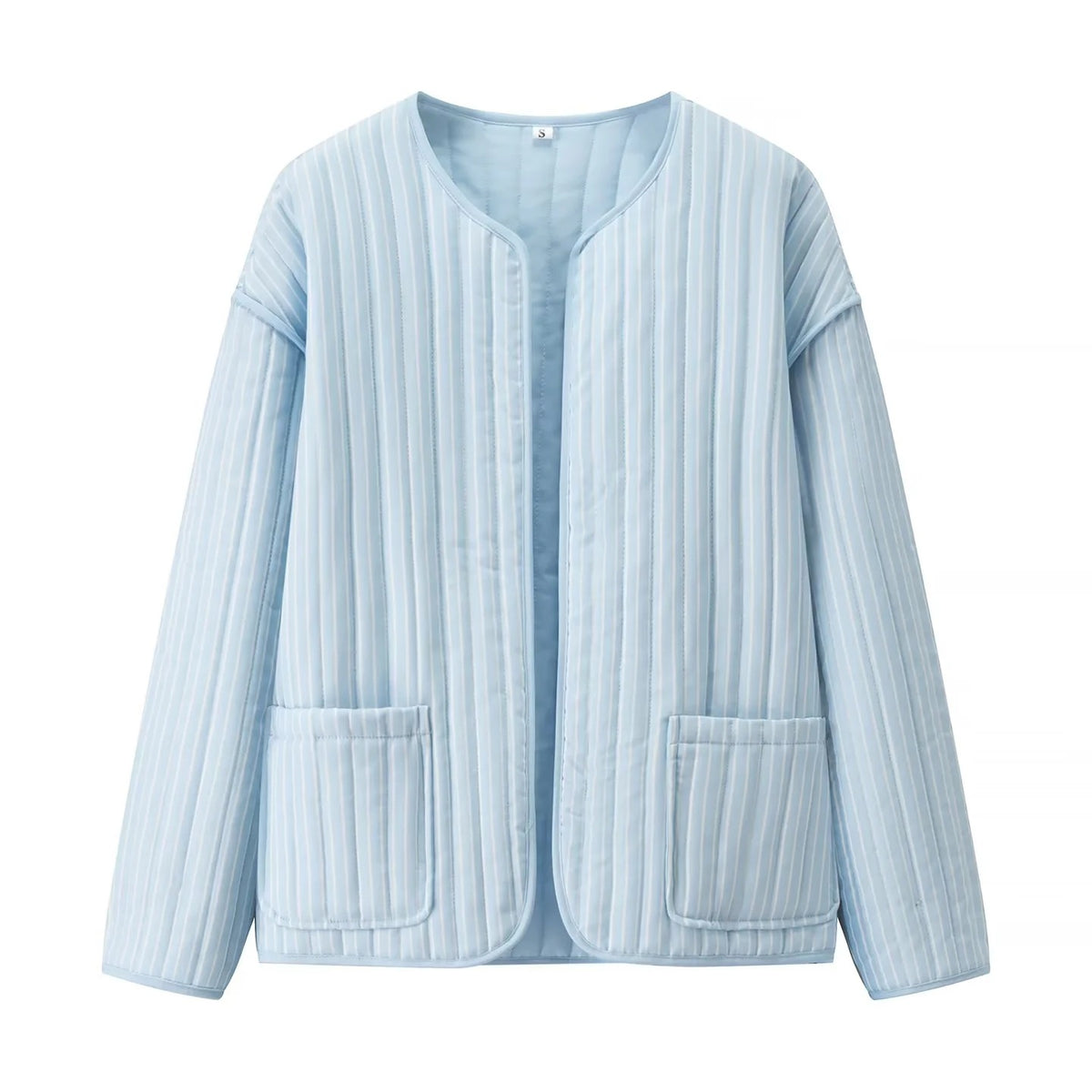 Women's Quilted Transition Jacket with Round Neckline, Light Padding and Patch Pockets Shop Velvia