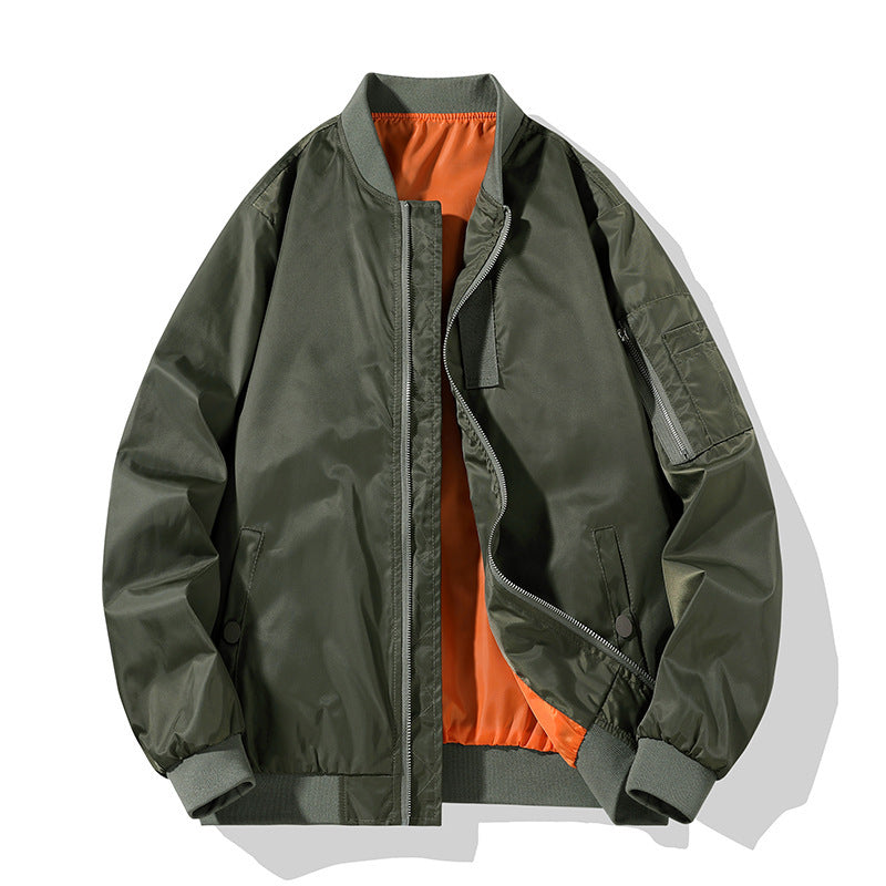 Men's Pilot Bomber Jacket in Military Look with Contrasting Lining, Arm Pocket and Ribbed Cuffs Shop Velvia