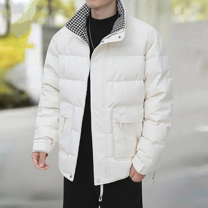 Men's quilted jacket with houndstooth lining and adjustable hem Shop Velvia