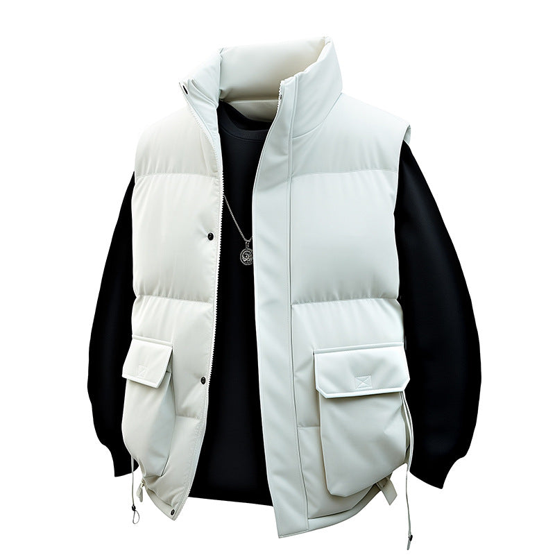 Men's Padded Utility Vest with High Stand Collar and Multi-Functional Pockets Shop Velvia