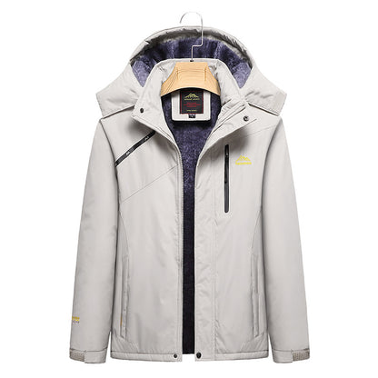 Women's Quilted Winter Jacket with Fleece Lining, Removable Hood, and Waterproof Softshell Outer Layer Shop Velvia