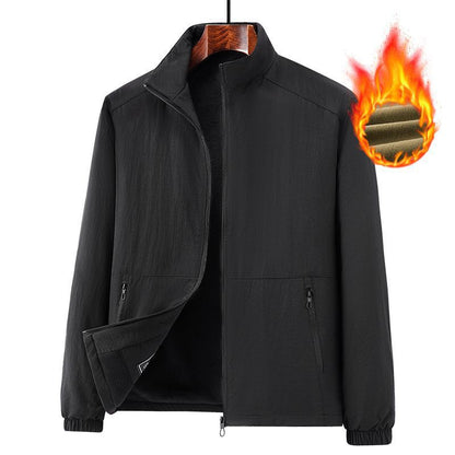 Men's lightweight windproof fleece jacket with stand-up collar and zip pockets Shop Velvia