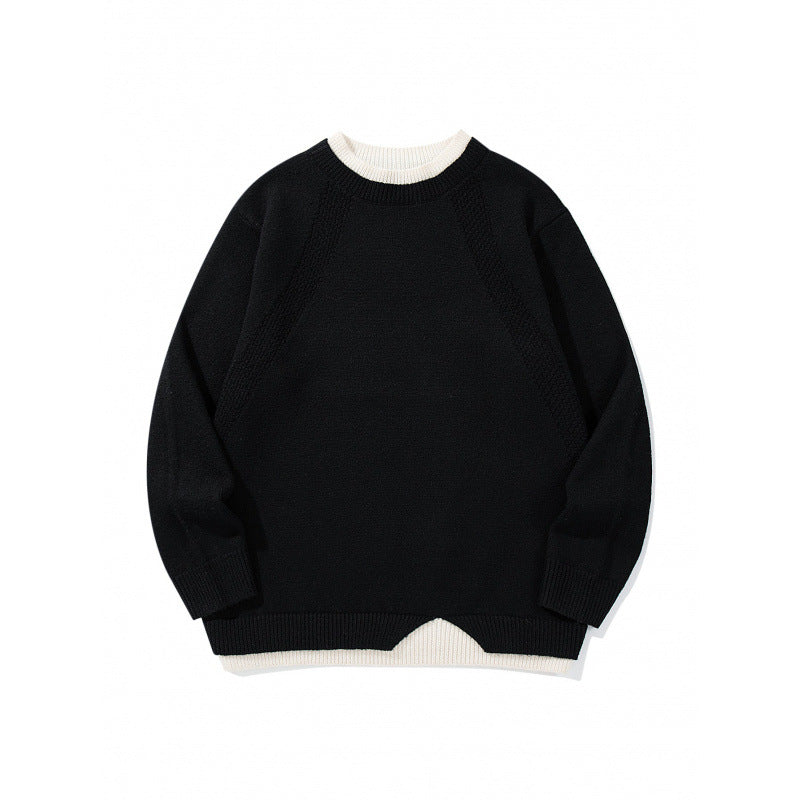 Unisex fine knit sweater with raglan seam and triangular hem adornment Shop Velvia