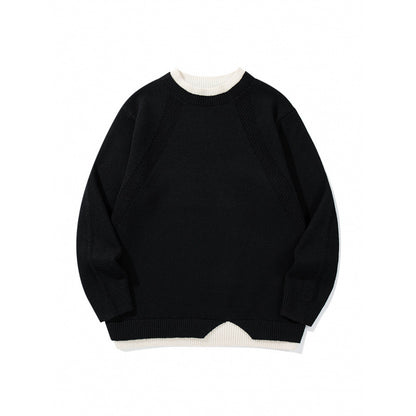 Unisex fine knit sweater with raglan seam and triangular hem adornment Shop Velvia