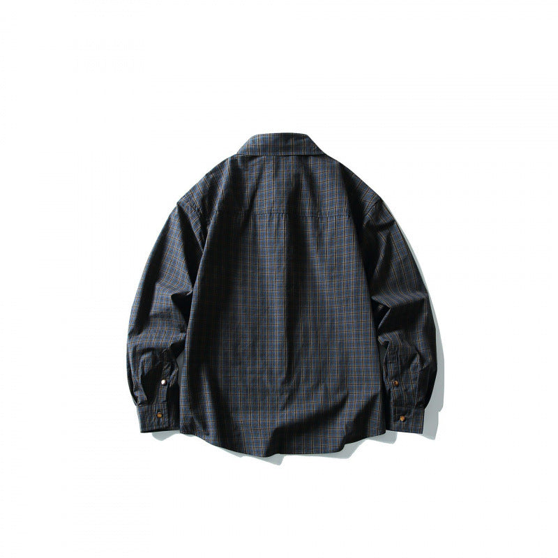 Men's overshirt in check pattern with front pockets and snap button placket Shop Velvia