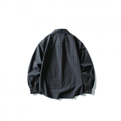 Men's overshirt in check pattern with front pockets and snap button placket Shop Velvia